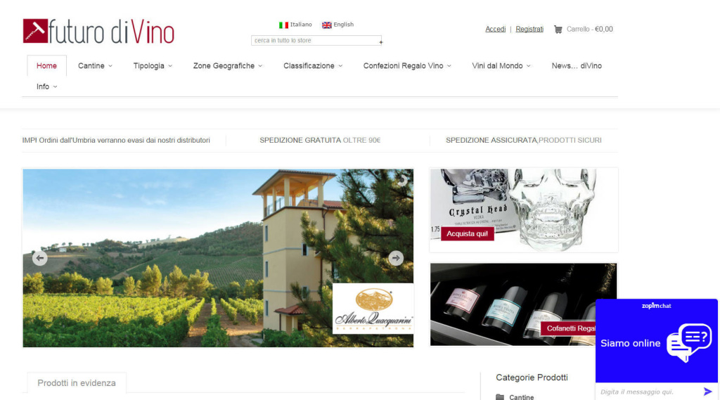 Futuro diVino - Realizzazione E-commerce E shop Cantina Vini LQ