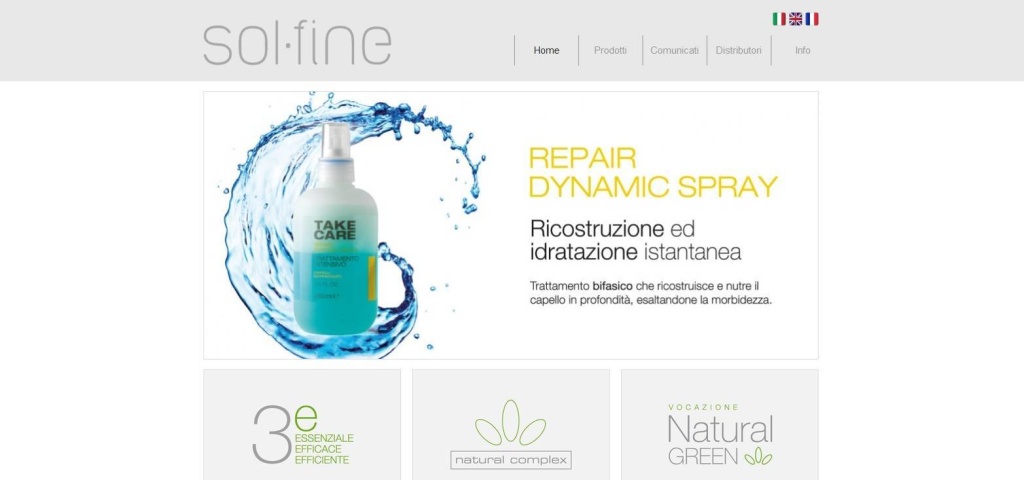 Solfine realizzazione sito web prodotti per capelli LQ
