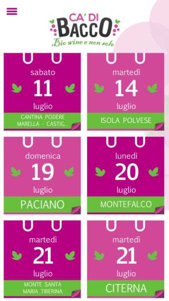 Ca di Bacco - applicazione smartphone android apple ios marketing