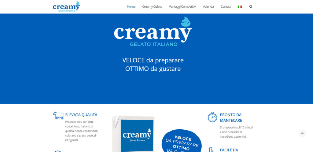 Creamy Gelato Italiano - Sito Web Responsive Realizzazione Gelateria LQ