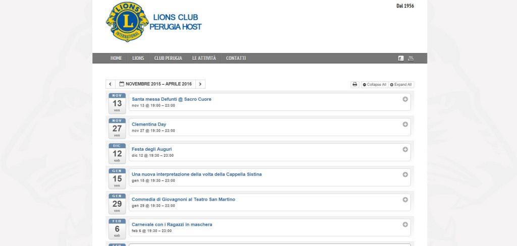 Lions Club Perugia gestione eventi associazione pannello amministrazione LQ