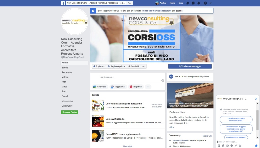 new consulting corsi facebook